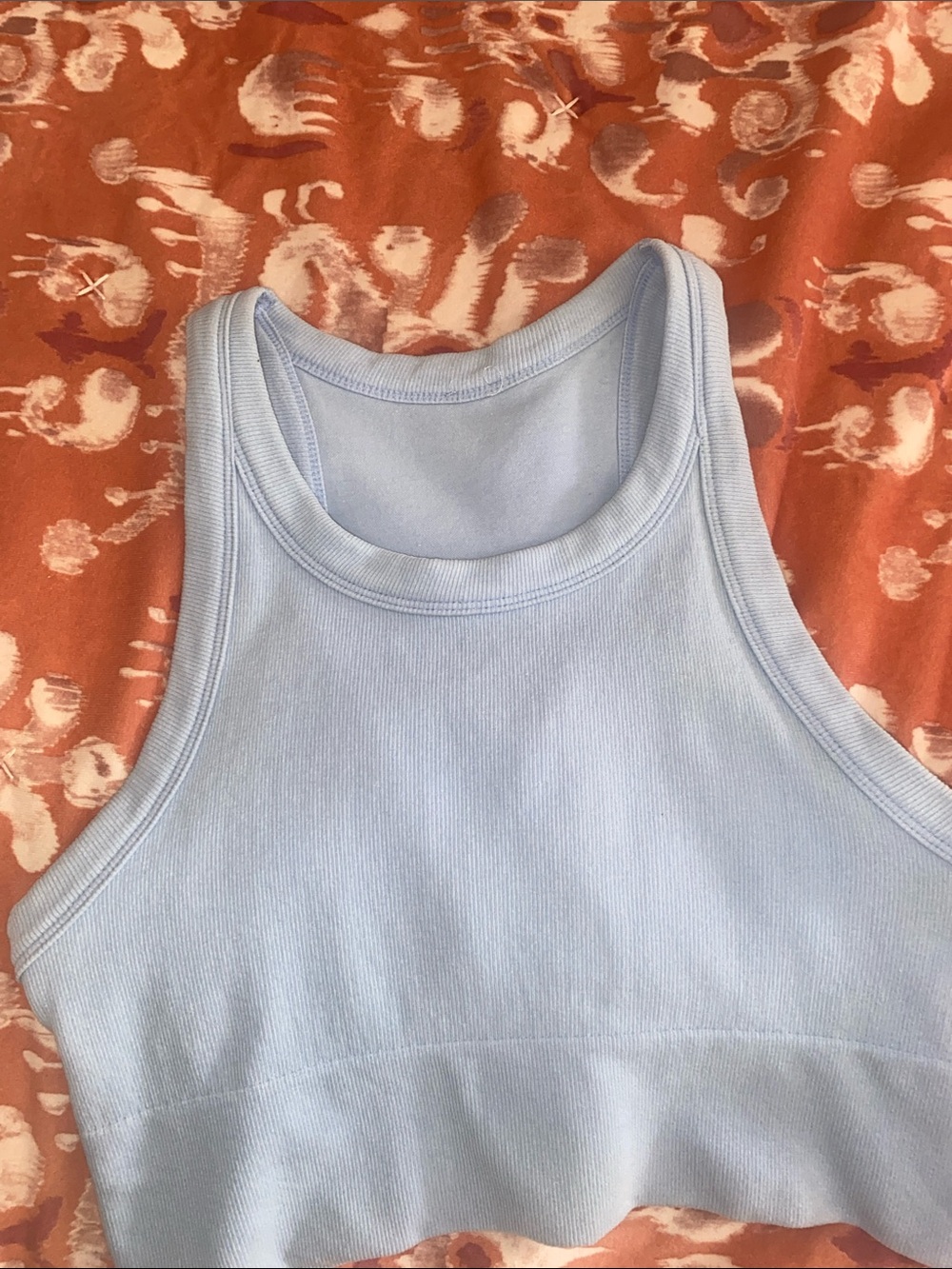 ALO Yoga Light Blue Ribbed Crop Tank - Picture 4 of 11